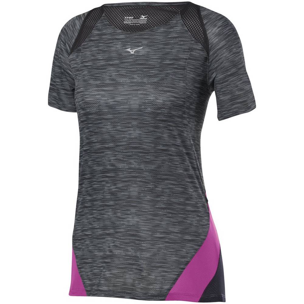 Camisetas Mizuno Aero Mujer Negras Baratas PVUF-52793